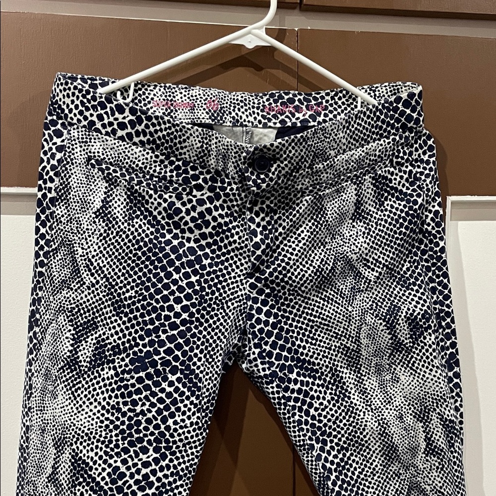 GAP Navy and White Animal Print Khakis